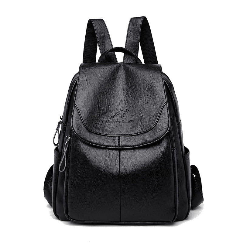 Barrel Kangaroo Women's Bag 2025 New genuine goods Women's Large Capacity Soft Leather Backpack Simple Fashion Travel Bag