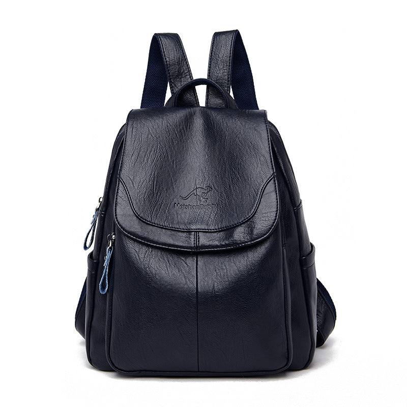 Barrel Kangaroo Women's Bag 2025 New genuine goods Women's Large Capacity Soft Leather Backpack Simple Fashion Travel Bag
