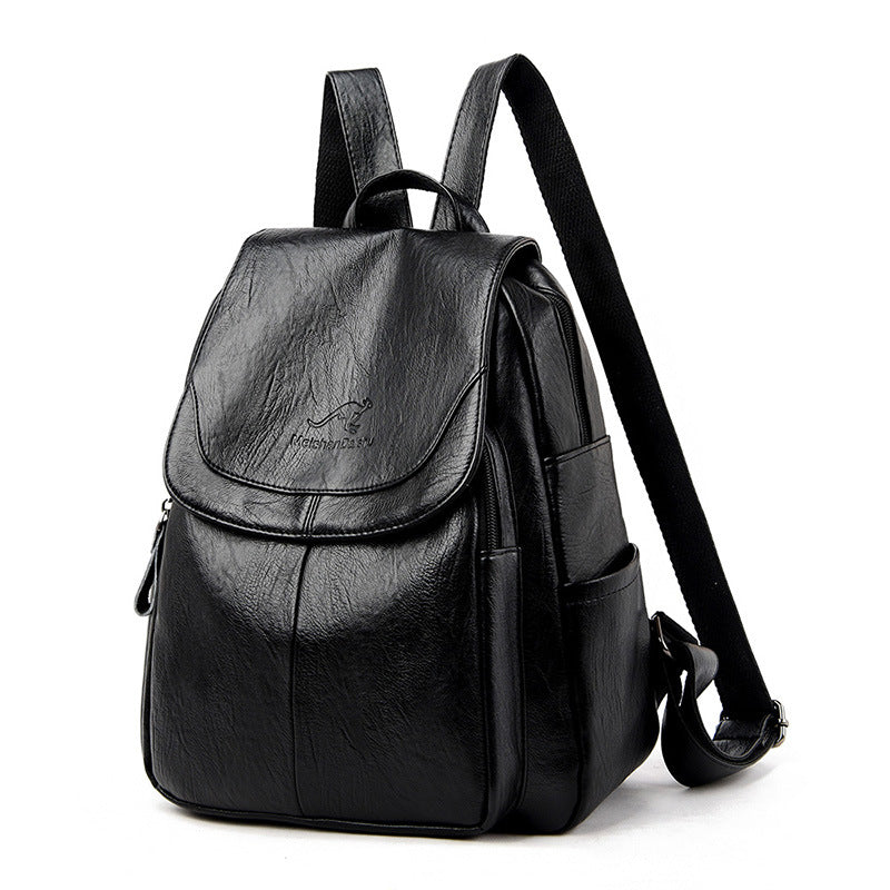 Barrel Kangaroo Women's Bag 2025 New genuine goods Women's Large Capacity Soft Leather Backpack Simple Fashion Travel Bag