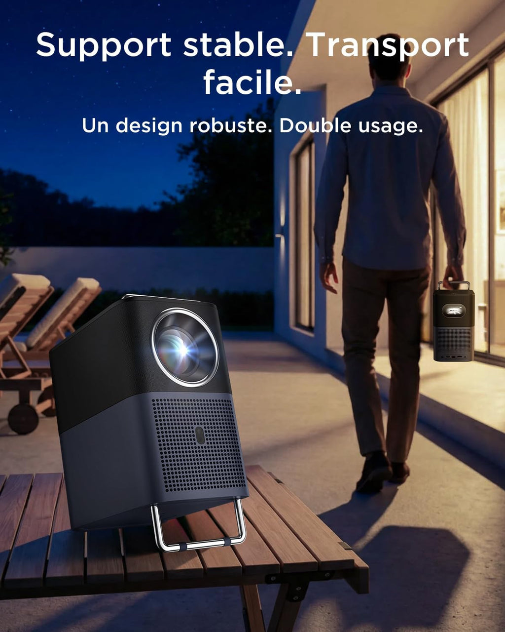 TCL A1s Vidéoprojecteur 4K Supporté, Projecteur Home Cinéma Natif 1080P, 600 ISO Lumens, Smart Google TV Intégrée, Auto Focus & Keystone, WiFi 5G, Bluetooth 5.1
