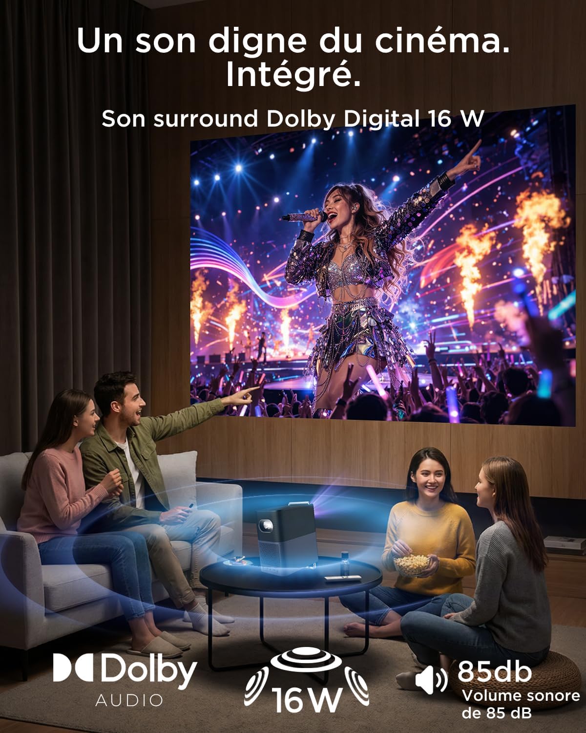 TCL A1s Vidéoprojecteur 4K Supporté, Projecteur Home Cinéma Natif 1080P, 600 ISO Lumens, Smart Google TV Intégrée, Auto Focus & Keystone, WiFi 5G, Bluetooth 5.1