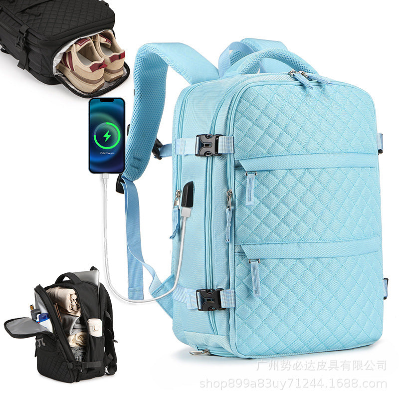 Cross-Border Trade Mommy Bag, Baby Care Bag for Outings, Extra-Large Capacity Backpack with Box-Style Opening, 2024 New Model
