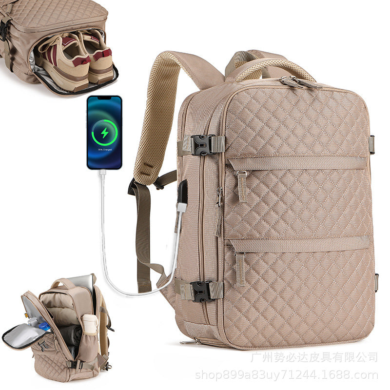 Cross-Border Trade Mommy Bag, Baby Care Bag for Outings, Extra-Large Capacity Backpack with Box-Style Opening, 2024 New Model