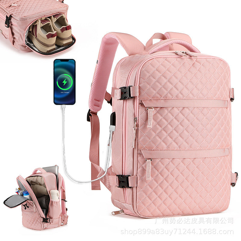 Cross-Border Trade Mommy Bag, Baby Care Bag for Outings, Extra-Large Capacity Backpack with Box-Style Opening, 2024 New Model