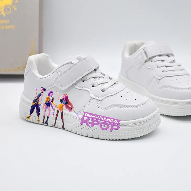 Chaussures décontractées pour enfants, nouvelle conception KPOP, baskets blanches pour garçons et filles, antidérapantes, respirantes, pour l'extérieur