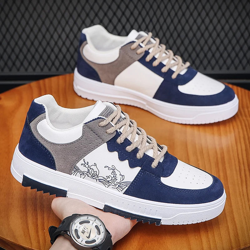 Chaussures de skate pour hommes, semelles souples, coupe basse, style rétro, chaussures décontractées pour la marche quotidienne, confortables, antidérapantes, chaussures de sport pour hommes