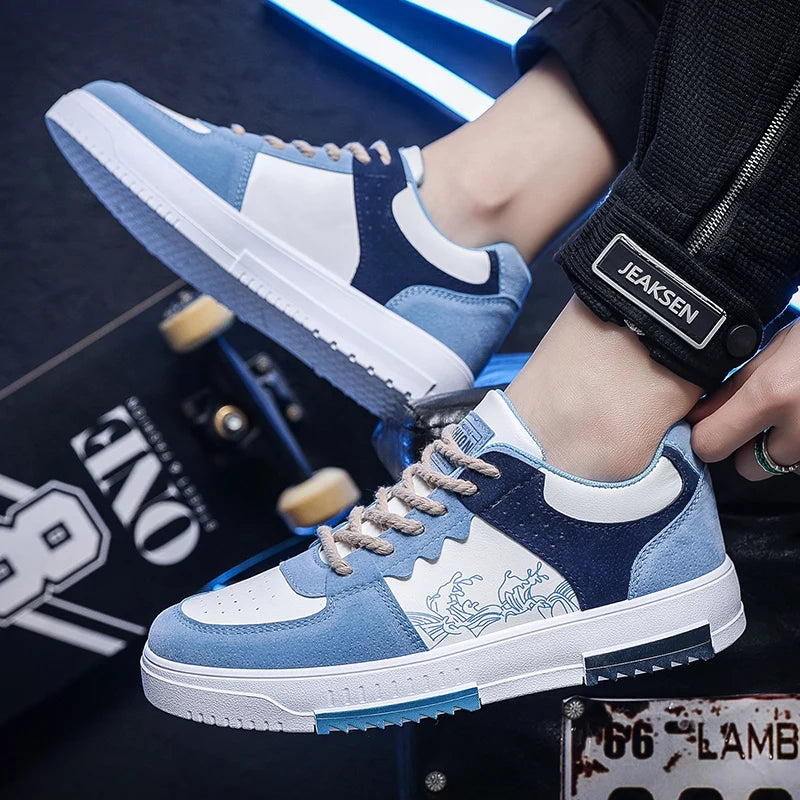 Chaussures de skate pour hommes, semelles souples, coupe basse, style rétro, chaussures décontractées pour la marche quotidienne, confortables, antidérapantes, chaussures de sport pour hommes