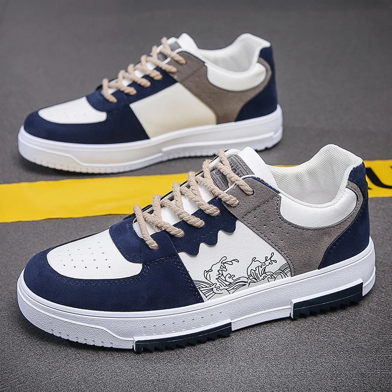 Chaussures de skate pour hommes, semelles souples, coupe basse, style rétro, chaussures décontractées pour la marche quotidienne, confortables, antidérapantes, chaussures de sport pour hommes