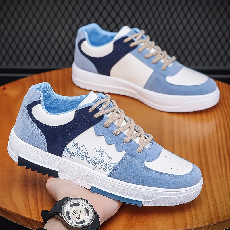 Chaussures de skate pour hommes, semelles souples, coupe basse, style rétro, chaussures décontractées pour la marche quotidienne, confortables, antidérapantes, chaussures de sport pour hommes